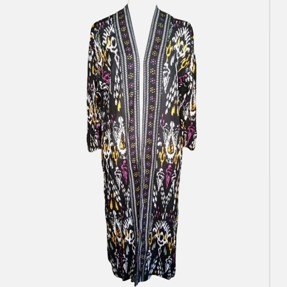 Loft Women's Long Line Ikat Print Kimono/ Topper Size XS / Small - Picture 3 of 9